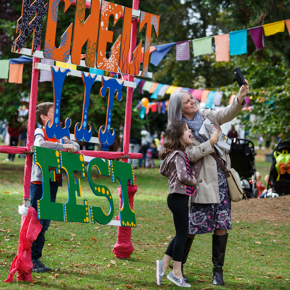 Giant sign of Cheltenham Lit Festival